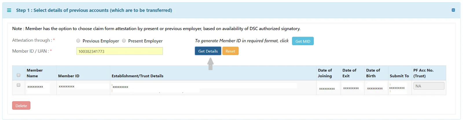 Get Previous Employment Details