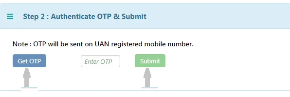 Get OTP for PF Transfer